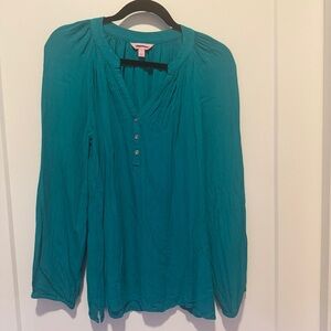 Lilly Pulitzer Teal Long Sleeve Blouse – Size Small